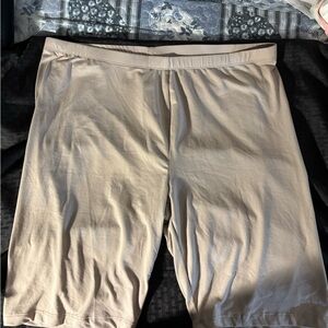 Beige Knee-Length Shorts